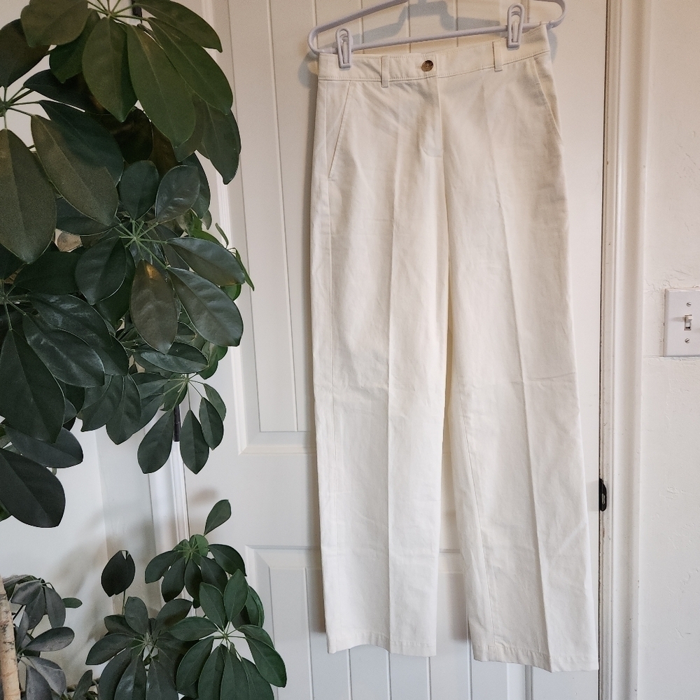 J Crew Full-length wide-leg trouser in cotton blend - Picture 4 of 9
